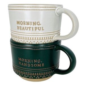 Hearth & Hand White and Green Mugs Set